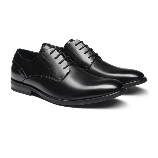 Men's Pain-Toe PU Leather Oxford Shoes - BLACK - 5